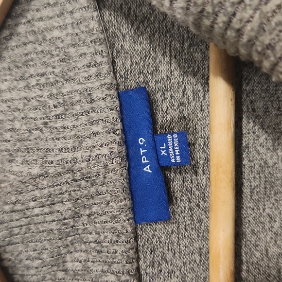 Apt.9 Women Cowl Neck Heather Gray Pullover long sleeve top tunic Size XL - Picture 3 of 4